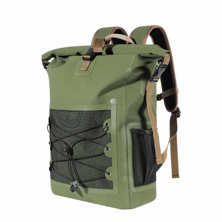 Customizable Brand Logo Tarpaulin Waterproof Army Green Dry Backpack For Fising Kayaking 