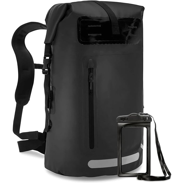 Roll Top Closed Molle 500D PVC Dry Pack Large Capacity Backpack For Beach Rafting 