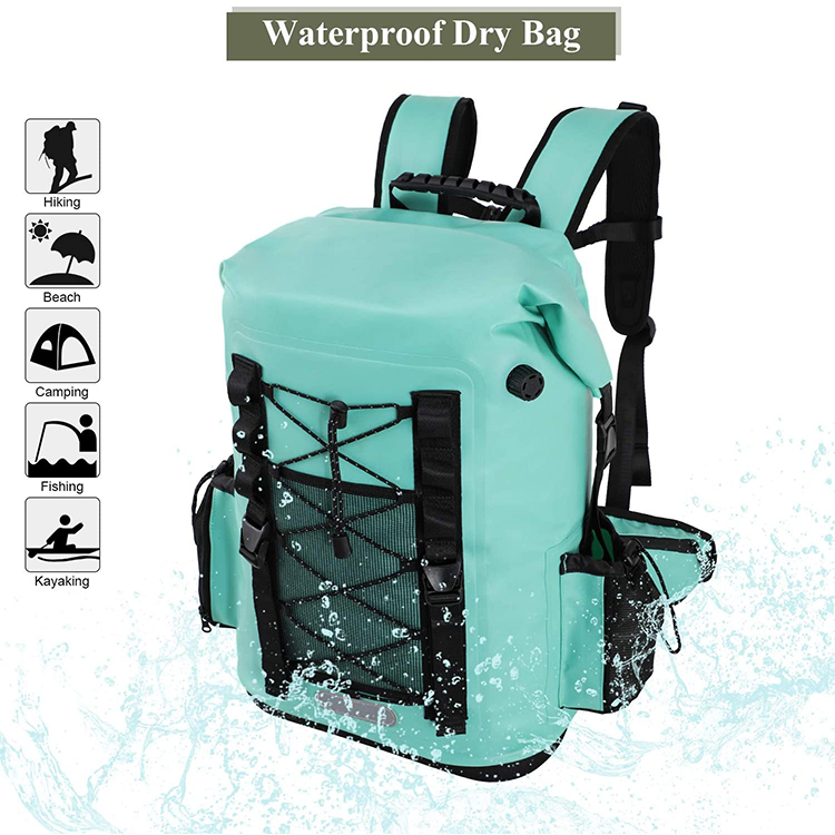 Large Capacity 30L Tarpaulin PVC Insulated Lunch Soft Cooler Backpack 