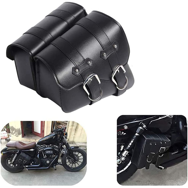 Motorcycle Saddle Bags Side Bags Saddlebags Softail PU Leather for Harley Davidson
