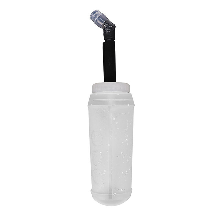 Customize Logo 500ml 650ml TPU BPA Free White Color Hydration Water Flask For Running 