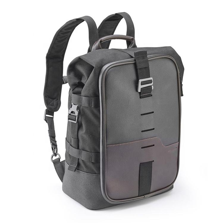 Wholesale Classic Black Waterproof Bag Motorcycle luggage Leather Motorcycle Backpack 